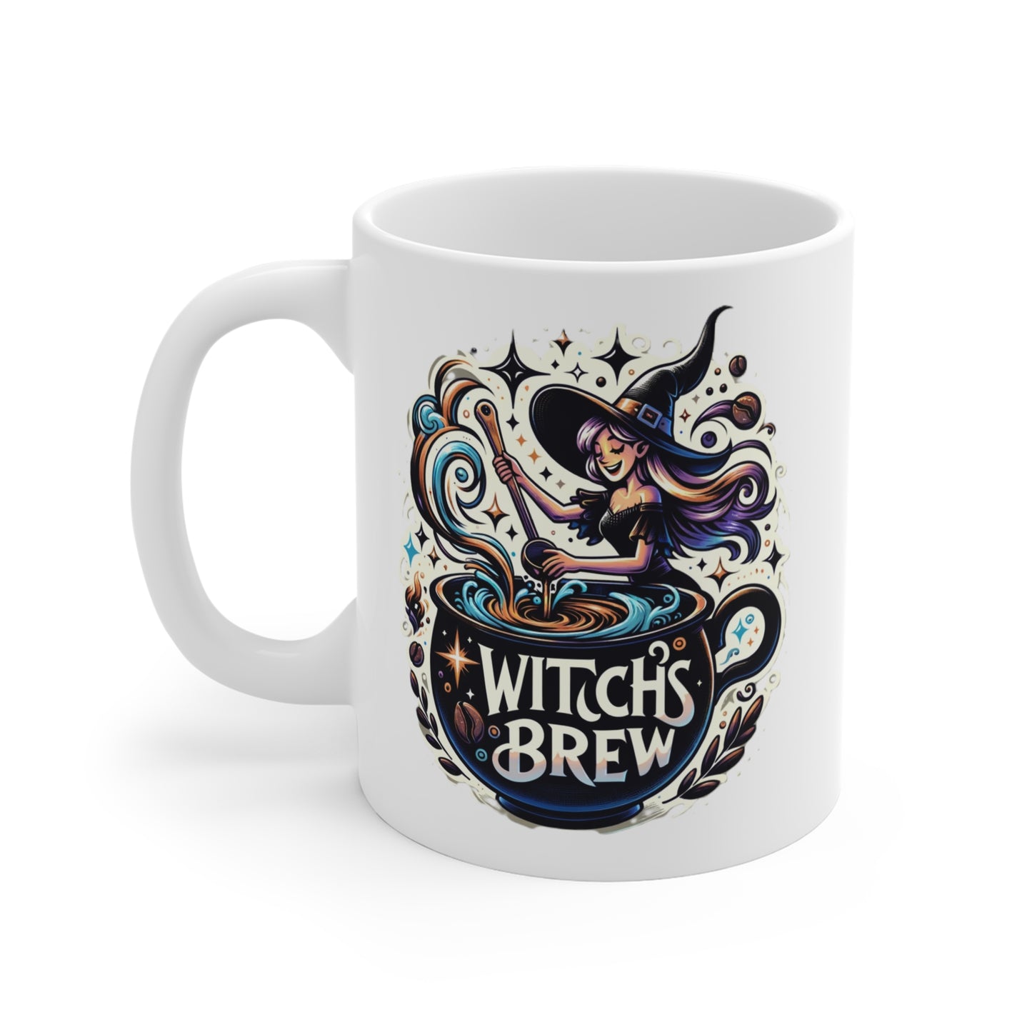 Witch's Brew Mug - 11oz White Ceramic Mug - Perfect for Coffee Tea and Hot Chocolate - DnD, Pathfinder, RPG enthusiasts, nerdy gift, witchy