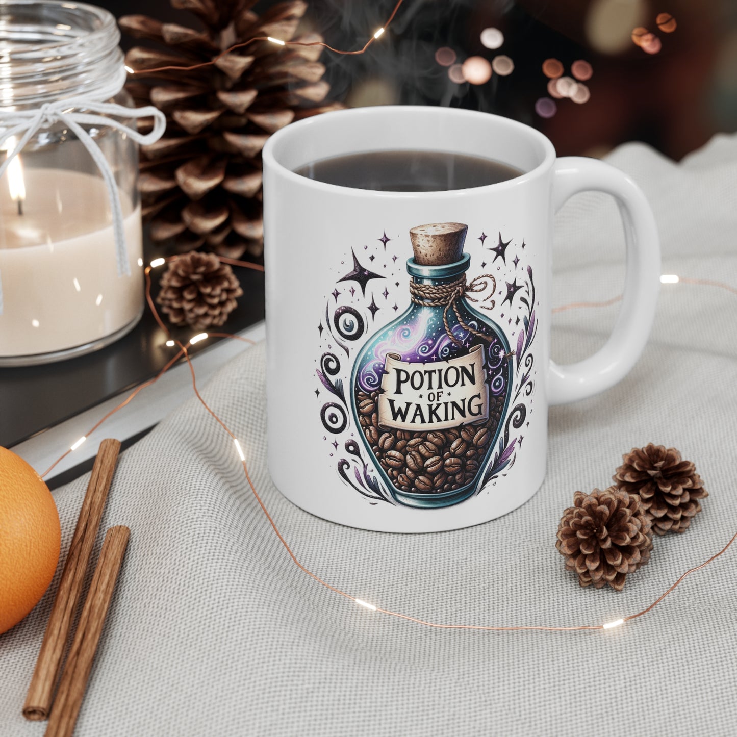 Mug - Potion of Waking Fantasy Mug - 11oz White Ceramic Mug - Perfect for Coffee Tea and Hot Chocolate - DnD, Pathfinder, RPG enthusiasts