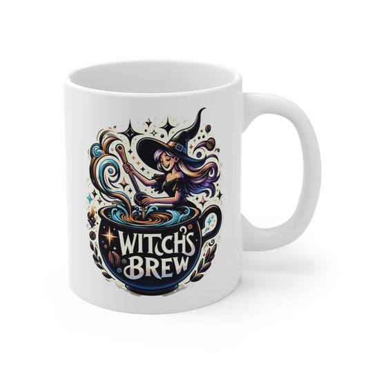 Witch's Brew Mug - 11oz White Ceramic Mug - Perfect for Coffee Tea and Hot Chocolate - DnD, Pathfinder, RPG enthusiasts, nerdy gift, witchy