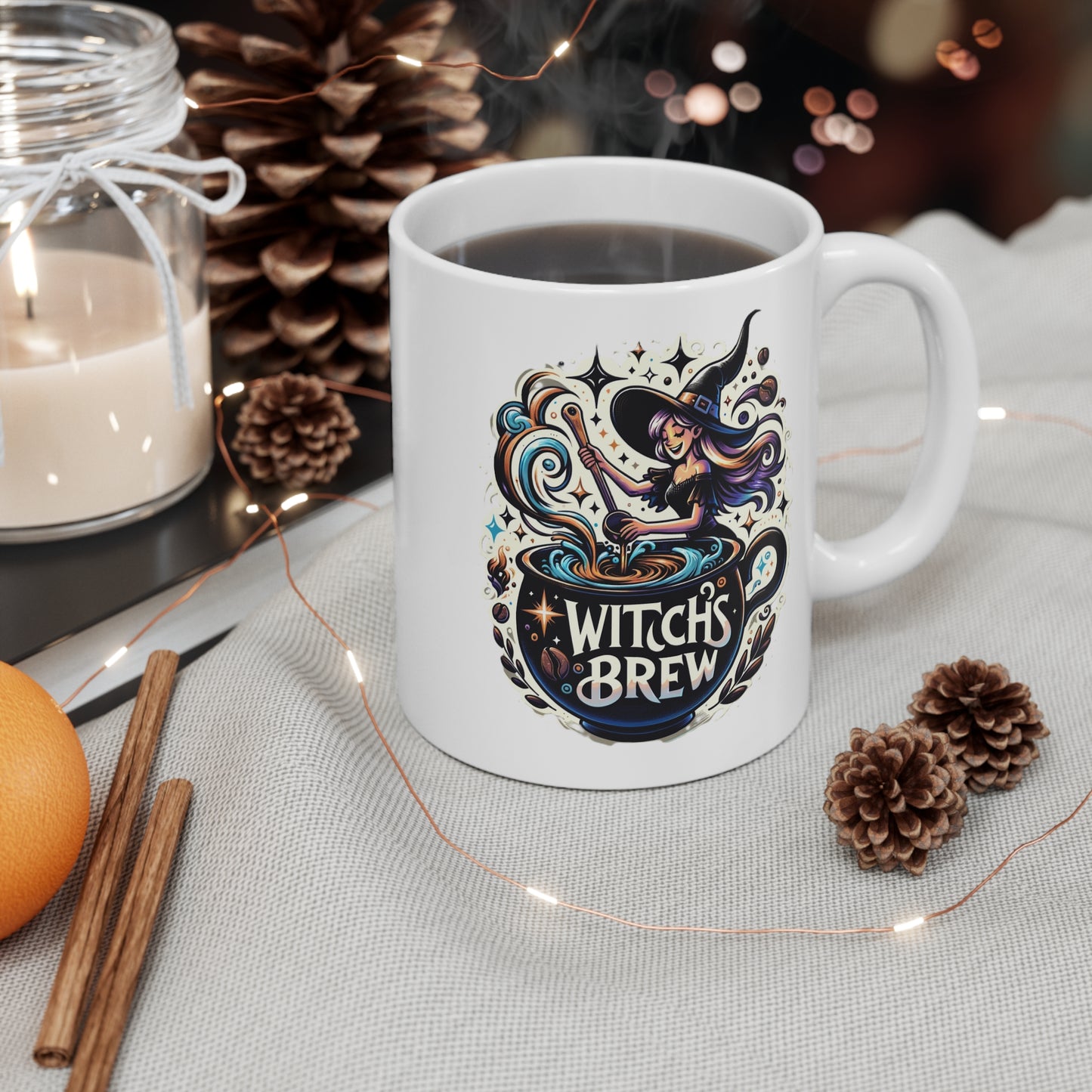 Witch's Brew Mug - 11oz White Ceramic Mug - Perfect for Coffee Tea and Hot Chocolate - DnD, Pathfinder, RPG enthusiasts, nerdy gift, witchy