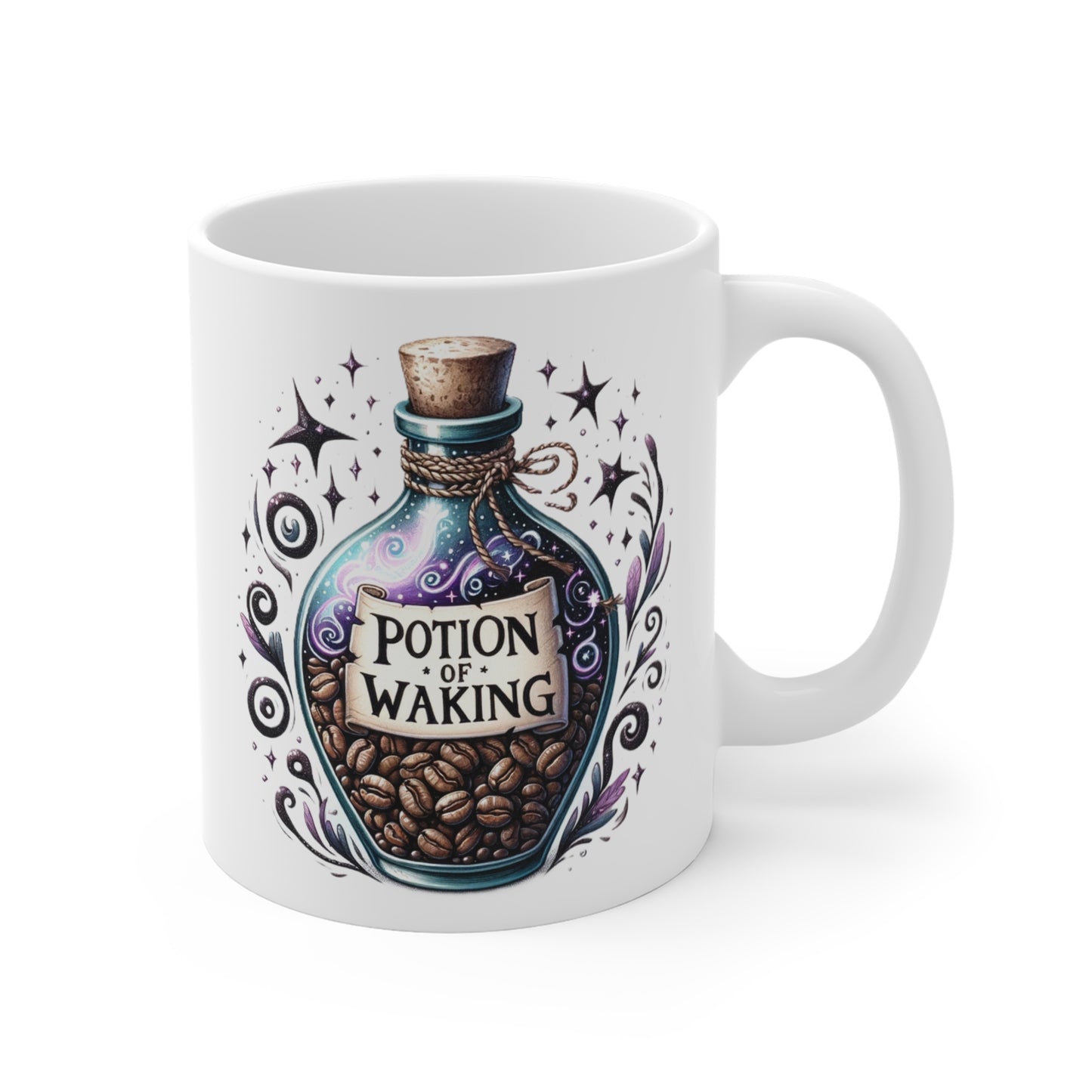 Mug - Potion of Waking Fantasy Mug - 11oz White Ceramic Mug - Perfect for Coffee Tea and Hot Chocolate - DnD, Pathfinder, RPG enthusiasts