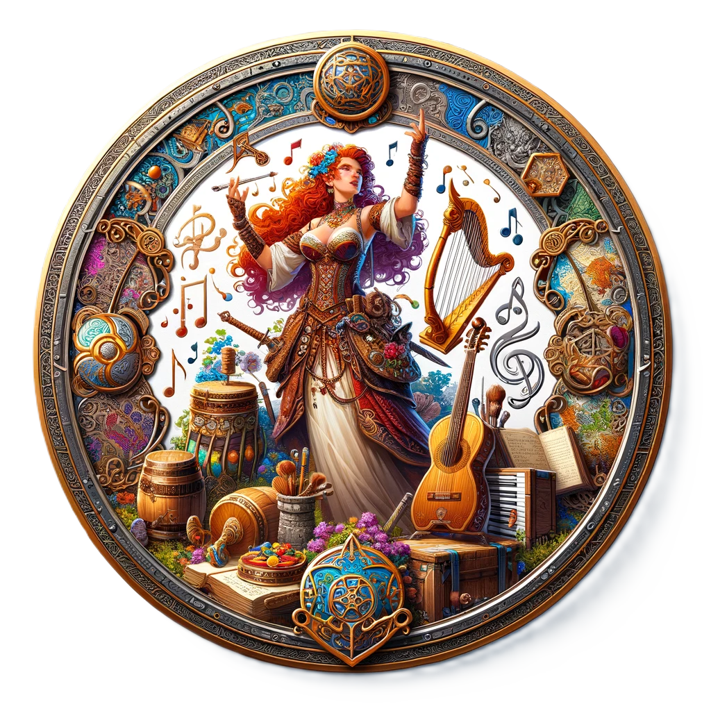 50 Bard Tokens - College of Resonant Echoes - DnD, Multiple Art Styles, Digital Download Transparent PNG for VTT - Musical Character Bundle