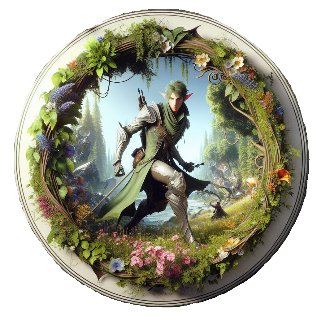 The Feywild Rangers: 50 Digital Ranger Tokens for D&D - Transparent PNG files, Character tokens, Pathfinder, VTT, Ranger tokens, Elf tokens