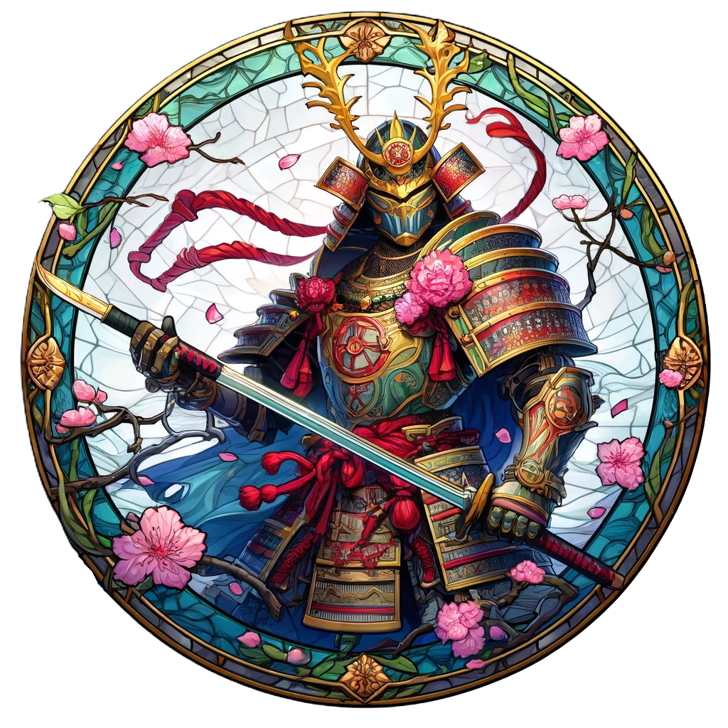 The Dragon's Ronin: 50 Digital Samurai Tokens for D&D - Fantasy Art PNGs, Transparent background VTT markers, Instant Download RPG coins