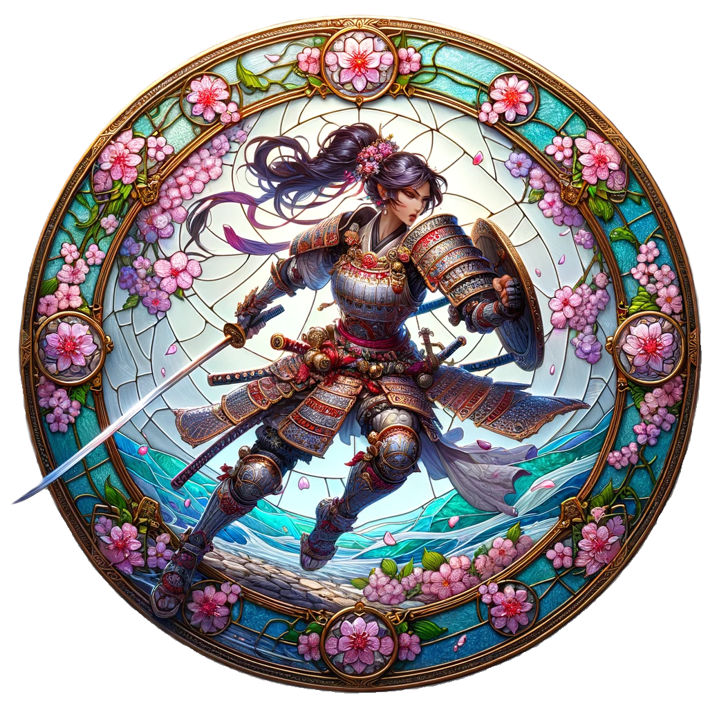 The Dragon's Ronin: 50 Digital Samurai Tokens for D&D - Fantasy Art PNGs, Transparent background VTT markers, Instant Download RPG coins