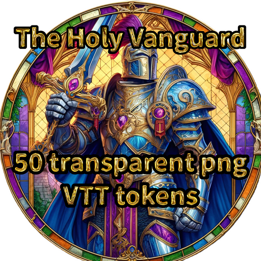 50 Paladin and Knight Token Pack – "Holy Vanguard" – PNGs for D&D Virtual Tabletop Gaming - DM gift - Paladin player gift - token bundle dnd