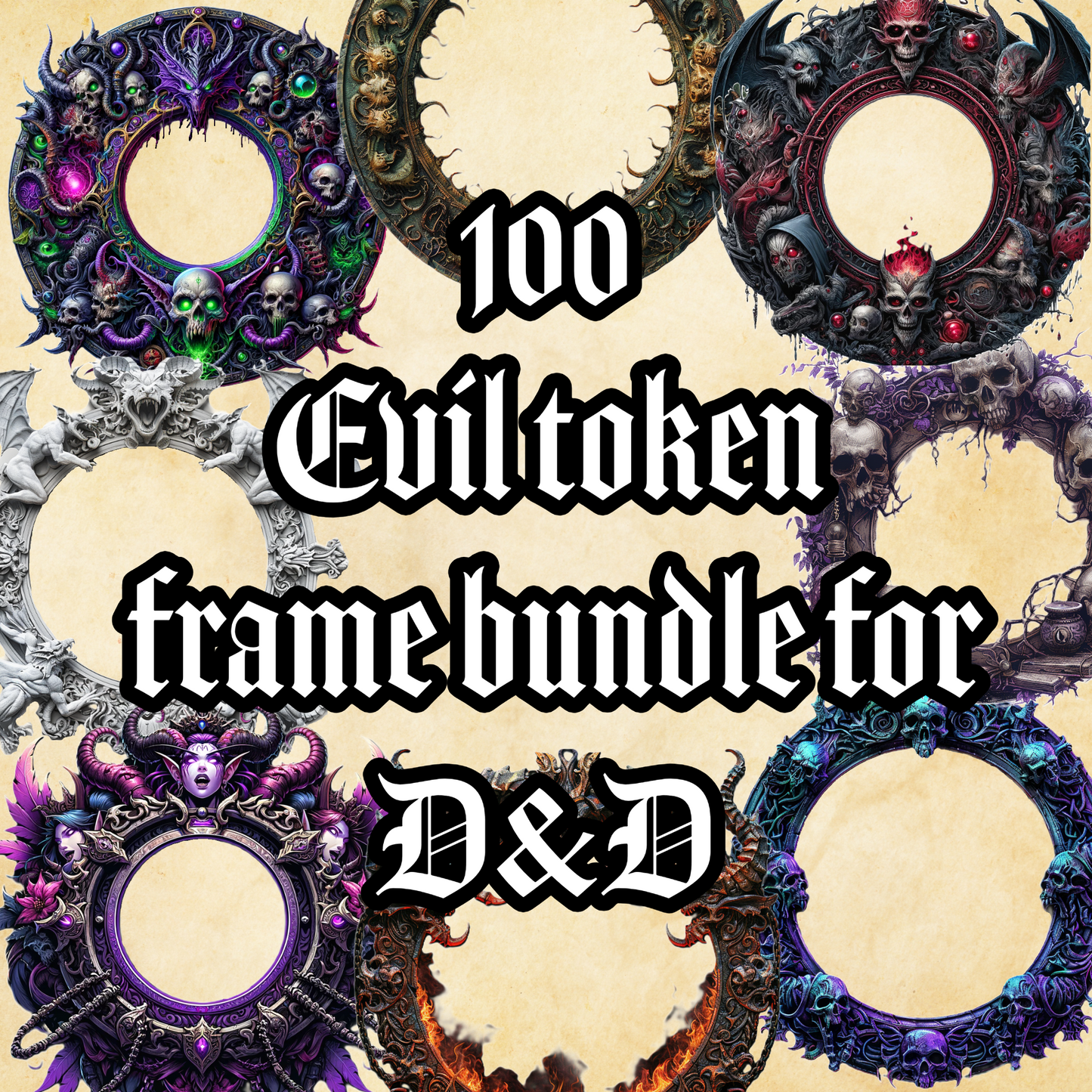 100 Evil Token Borders Bundle for VTT